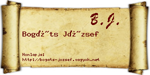 Bogáts József névjegykártya